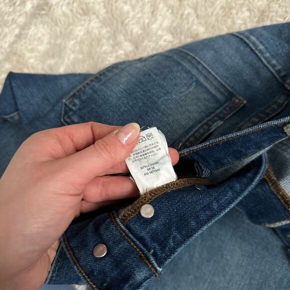 Point Sur Sz 29 Classic Blue Women's Jeans Button Fly Pockets Cropped High Rise - Picture 5 of 7